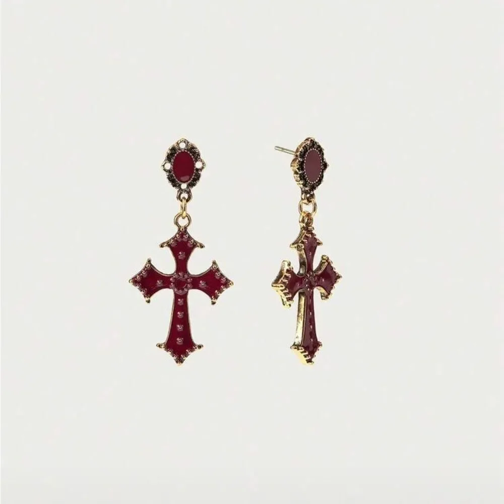 Cross Drop Earrings Q925